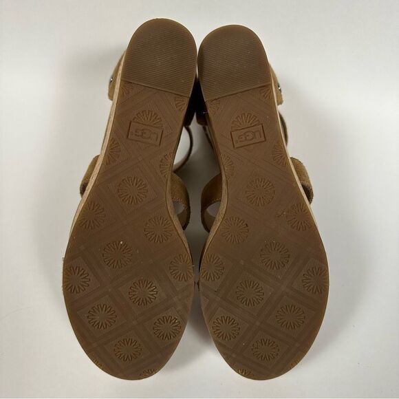 UGG Women’s Whitney Cork Wedge Platform Sandals in Chestnut Suede Size 9.5 - Picture 11 of 15